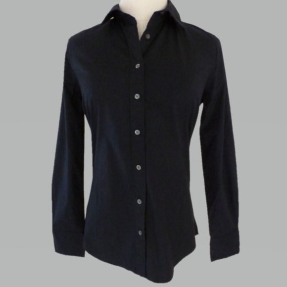 J Crew SP Dark Blue Button Down Women's Shirt - Picture 1 of 3